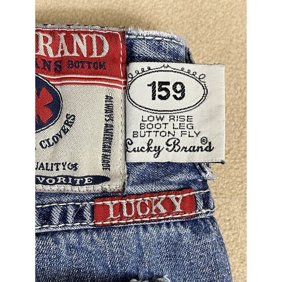 Lucky Brand Jeans Womens 10 Blue Low Rise Boot Leg Button Fly 90s Y2K Relaxed - Picture 12 of 16